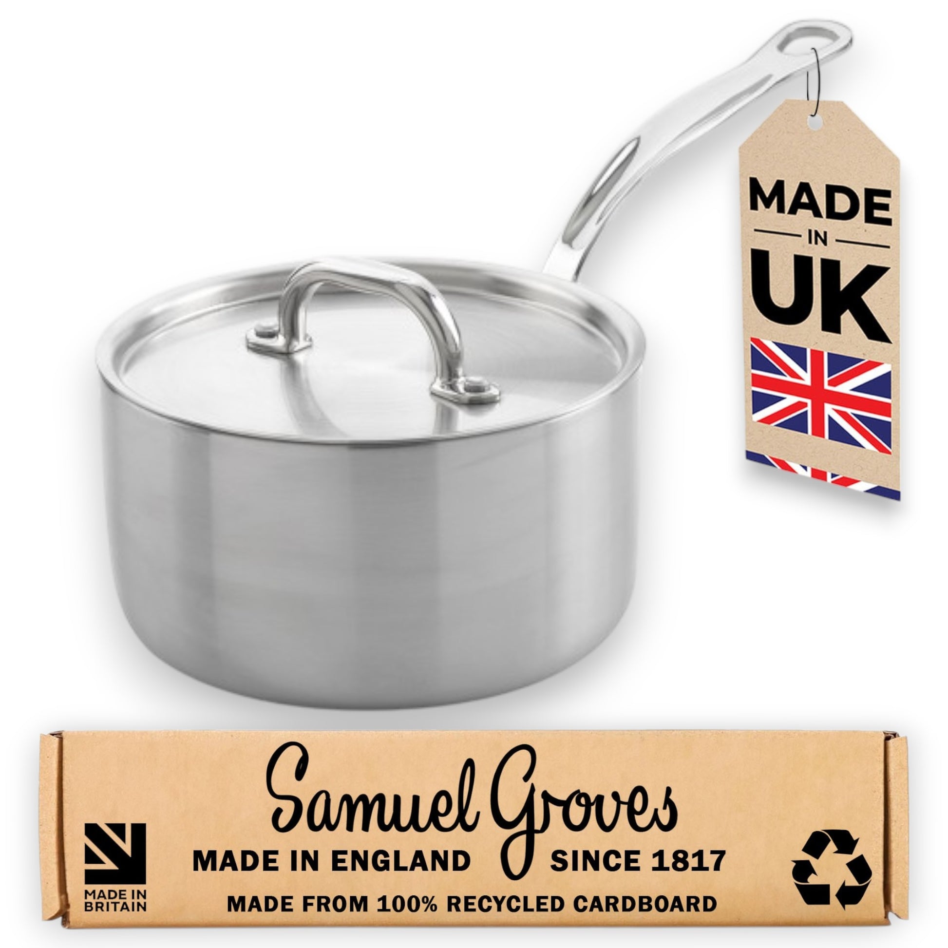 Professional Stainless Steel Saucepan with Lid - Premium Kitchen from Samuel Groves - Just £98! Shop now at Chabrias Ltd