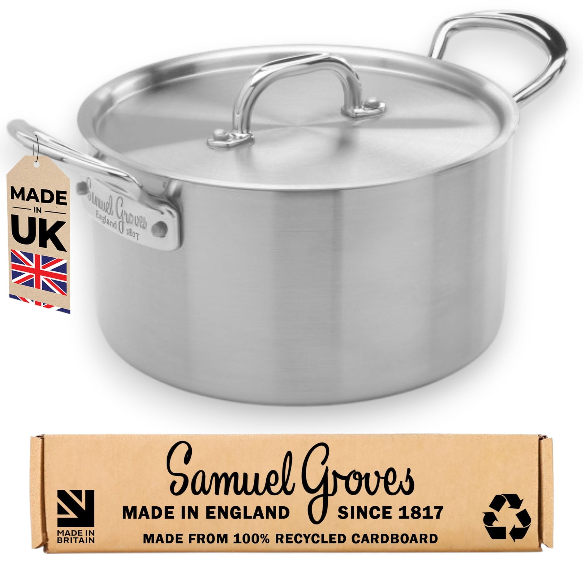 Stainless Steel Casserole Pan, with Lid - Premium Home from Chabrias - Just £112.50! Shop now at Chabrias Ltd