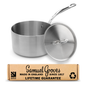 Samuel Groves - Classic Stainless Steel Tri-Ply Sauce Pan + Lid, 20cm - Lifetime Guarantee