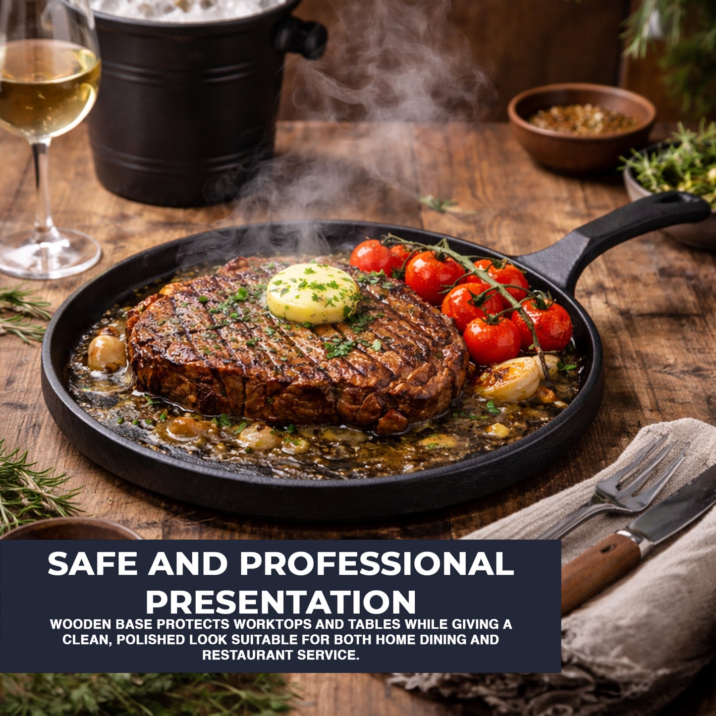 Cast Iron Round Skillet Pan, 23cm