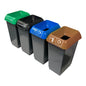 Set of 4, 50 Litre Recycling Bin with Lid & Stickers Included