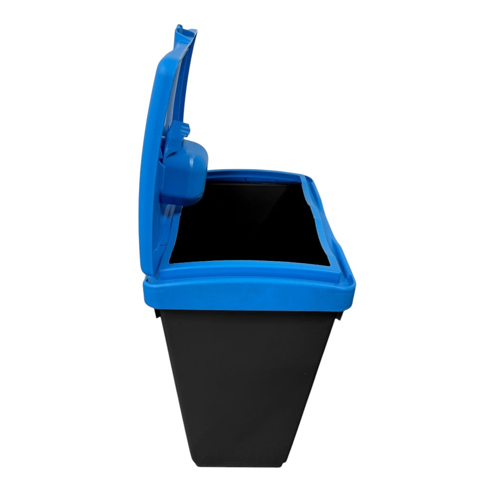 50 Litre Recycling Bin with Blue Swing Lid & Paper and Card Sticker Included - Premium Bins from Chabrias Ltd - Just £34.99! Shop now at Chabrias Ltd