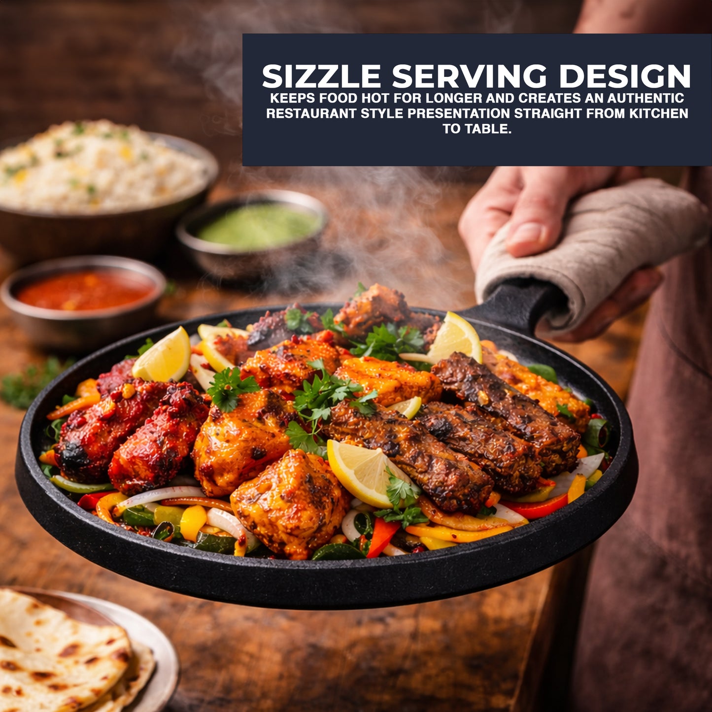 Cast Iron Round Skillet Pan, 23cm