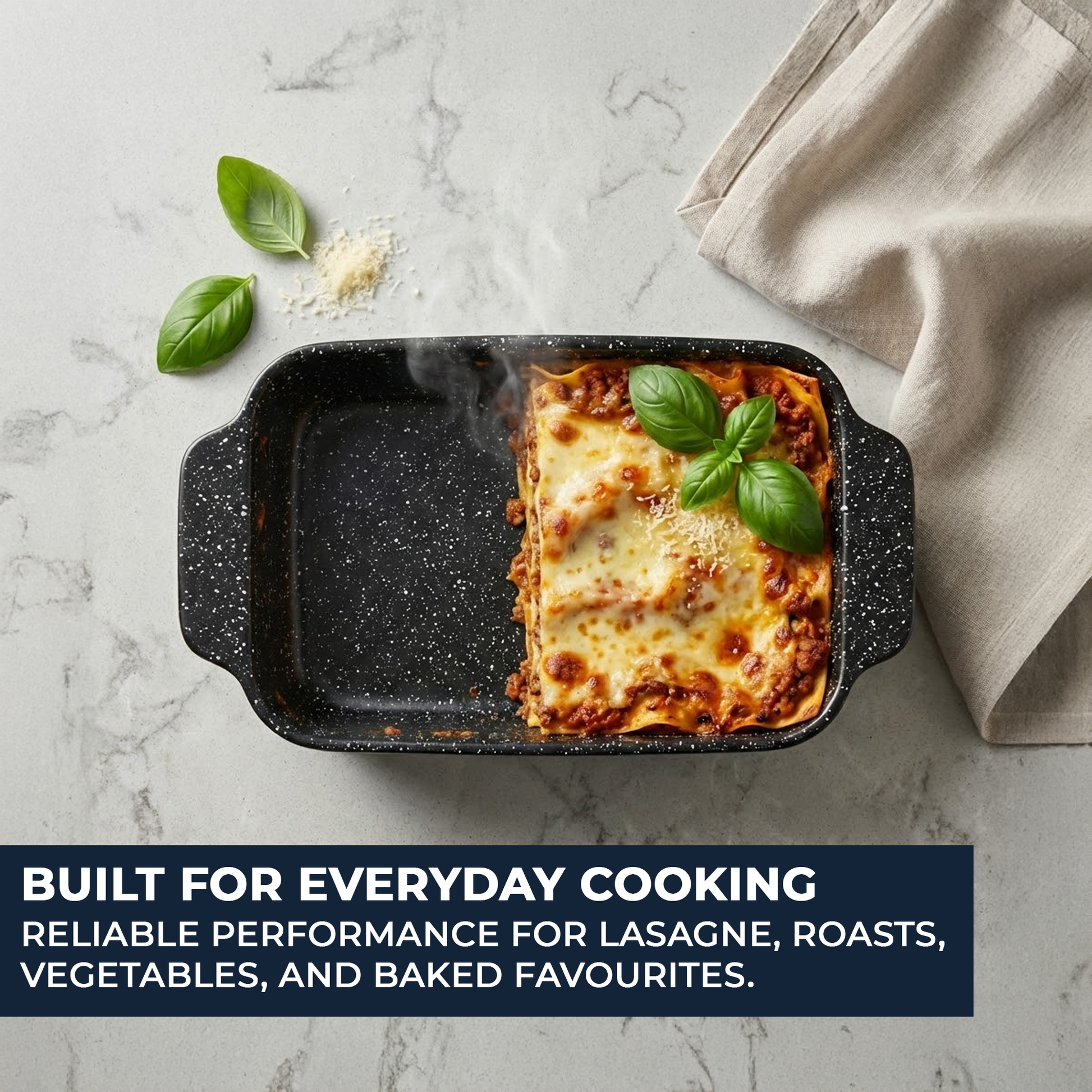 Small lasagne baked in 25cm ceramic dish