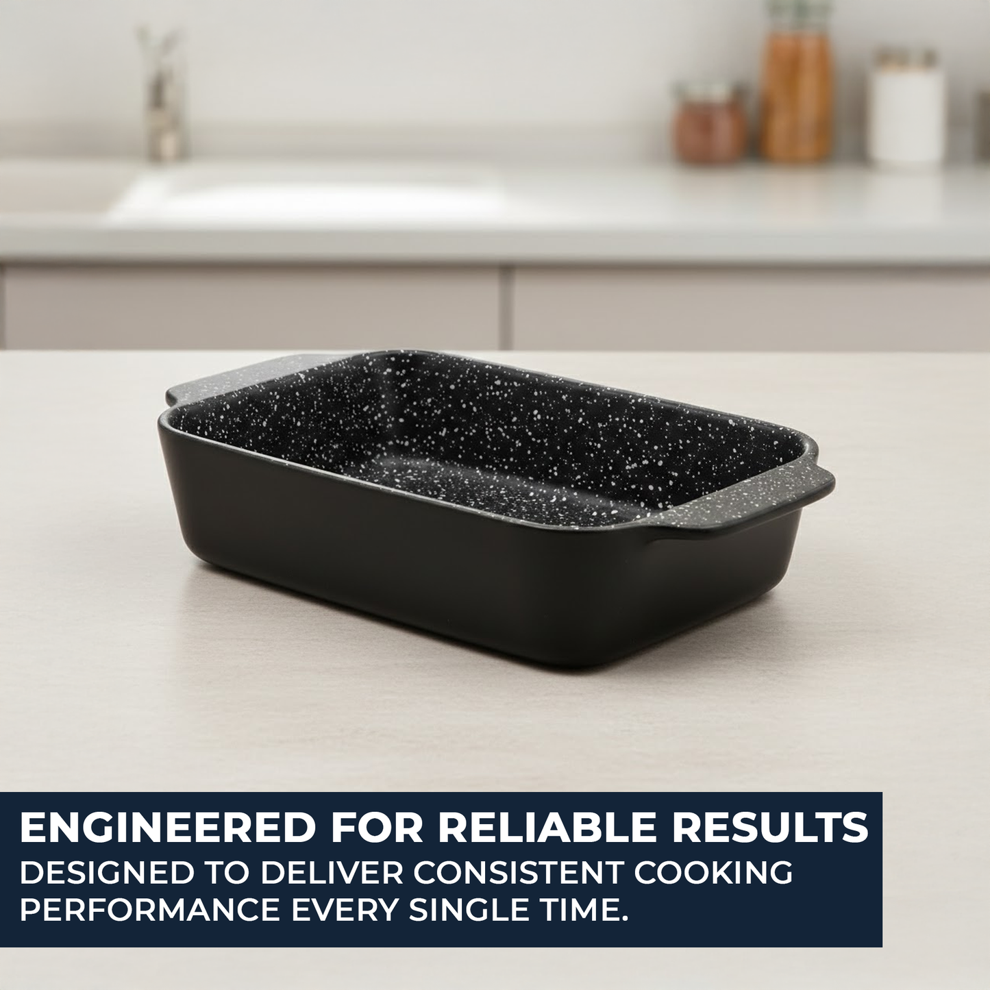 25cm Deep Ceramic Roasting Dish - 1.8L Small Rectangular Non-Stick Oven Dish