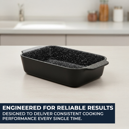 25cm Deep Ceramic Roasting Dish - 1.8L Small Rectangular Non-Stick Oven Dish