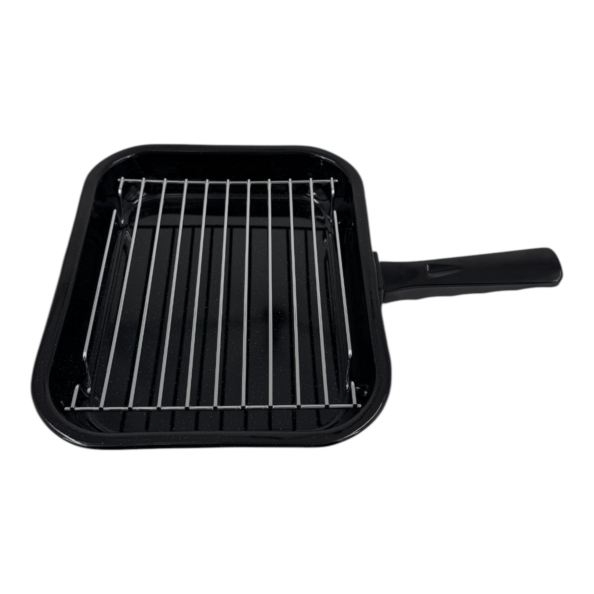 Vitreous Enamel Grill Pan, Handle & Wire Rack, Small (28cm) - Premium Kitchen from Chabrias Ltd - Just £13.99! Shop now at Chabrias Ltd
