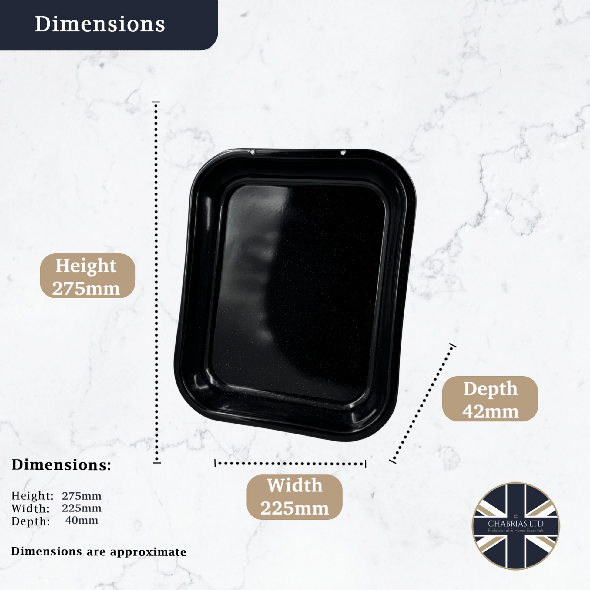 Vitreous Enamel Roasting Tray, Small, 28cm (2 piece) - Premium Home from Chabrias Ltd - Just £16.99! Shop now at Chabrias Ltd