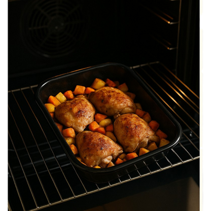 Vitreous Enamel Roasting Tray, Small, 28cm (2 piece) - Premium Home from Chabrias Ltd - Just £16.99! Shop now at Chabrias Ltd