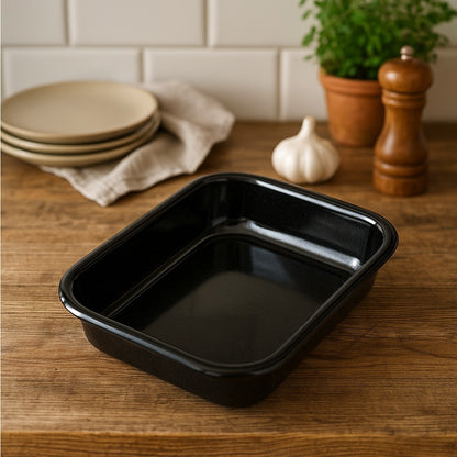 Vitreous Enamel Roasting Tray, Small, 28cm (2 piece) - Premium Home from Chabrias Ltd - Just £16.99! Shop now at Chabrias Ltd