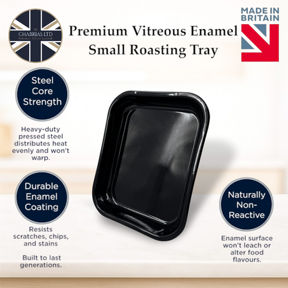 Vitreous Enamel Roasting Tray, Small, 28cm (2 piece) - Premium Home from Chabrias Ltd - Just £16.99! Shop now at Chabrias Ltd