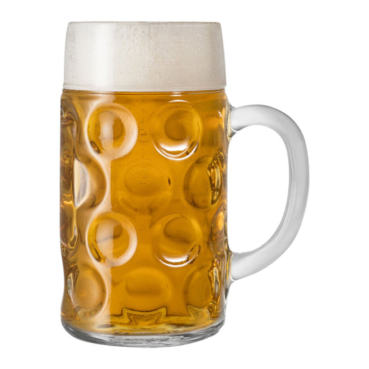 2 Pint German Beer Stein Glass – Dimpled Beer Mug | Oktoberfest Glass UK - Premium Home from Chabrias Ltd - Just £11.99! Shop now at Chabrias Ltd