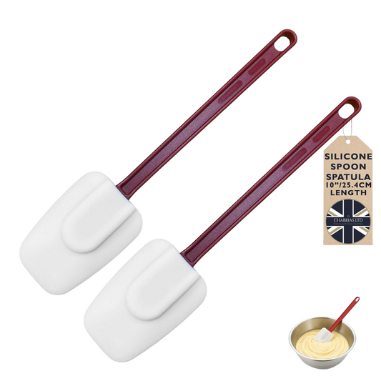 Two-pack 10-inch silicone spoonulas for cooking and baking