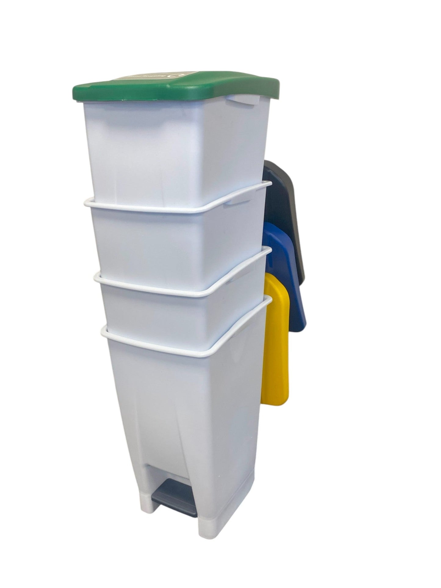 Plastic Sack Holder, White Body With Brown Lid, Food Waste Sticker Included, 60L - Premium Recycling Bin from Chabrias Ltd - Just £64.99! Shop now at Chabrias Ltd