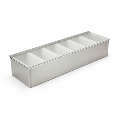 Professional stainless steel bar garnish station 6 compartment UK