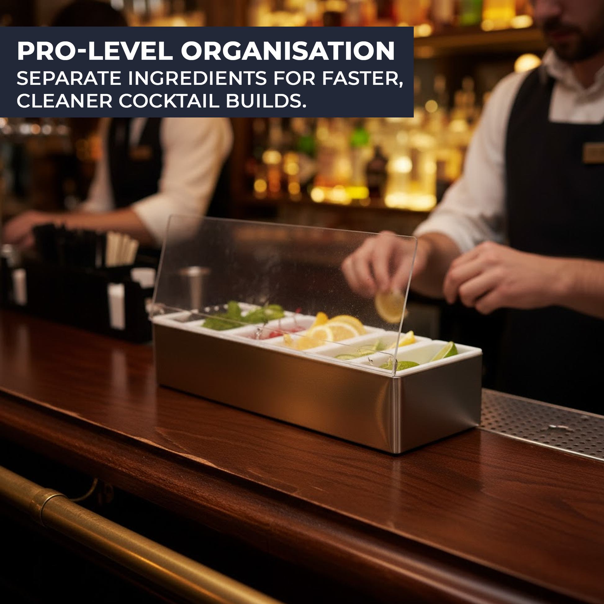 Chill-ready stainless steel condiment organiser Chabrias Ltd UK