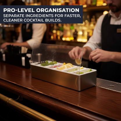 Chill-ready stainless steel condiment organiser Chabrias Ltd UK