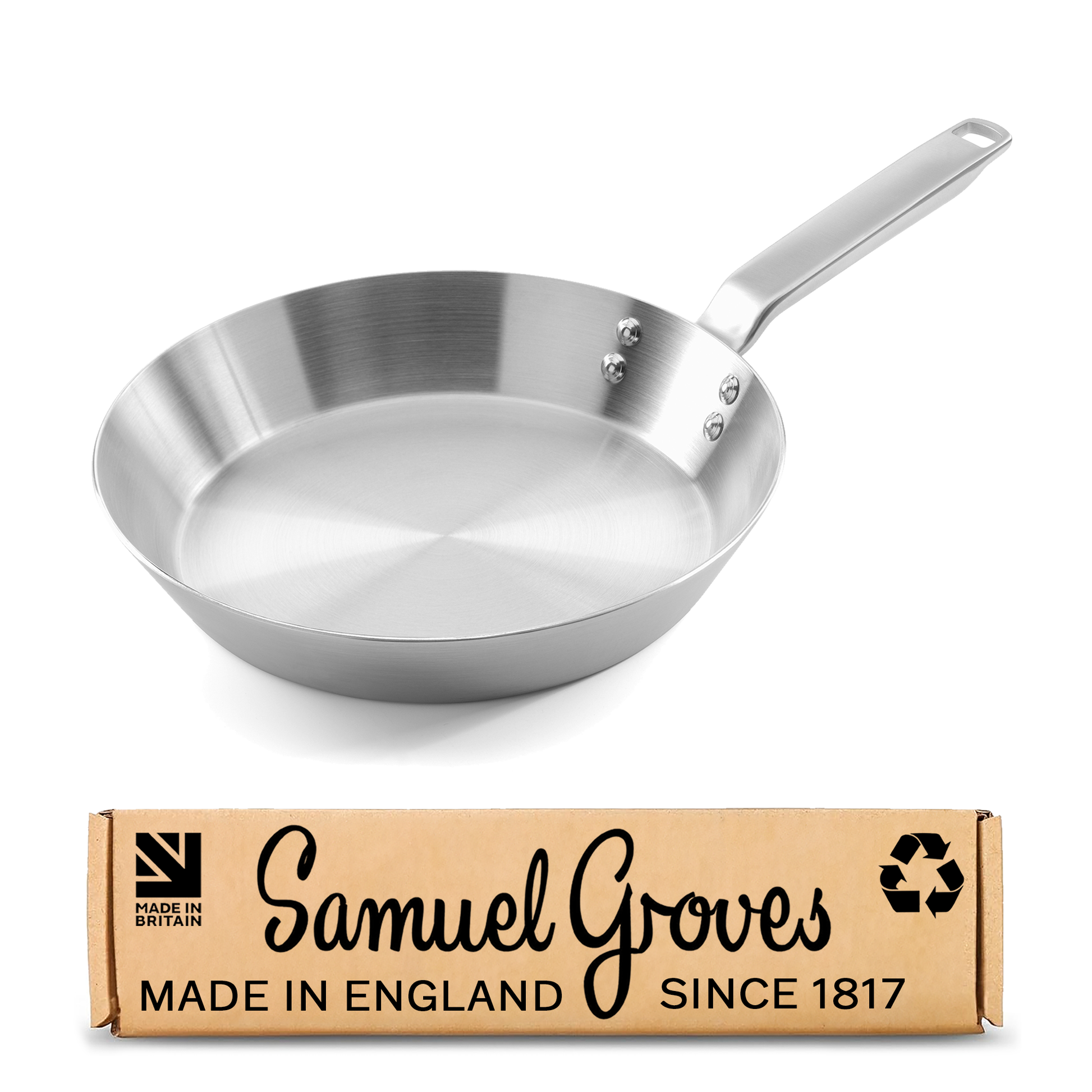 Samuel Groves 20cm stainless steel frying pan handmade in England