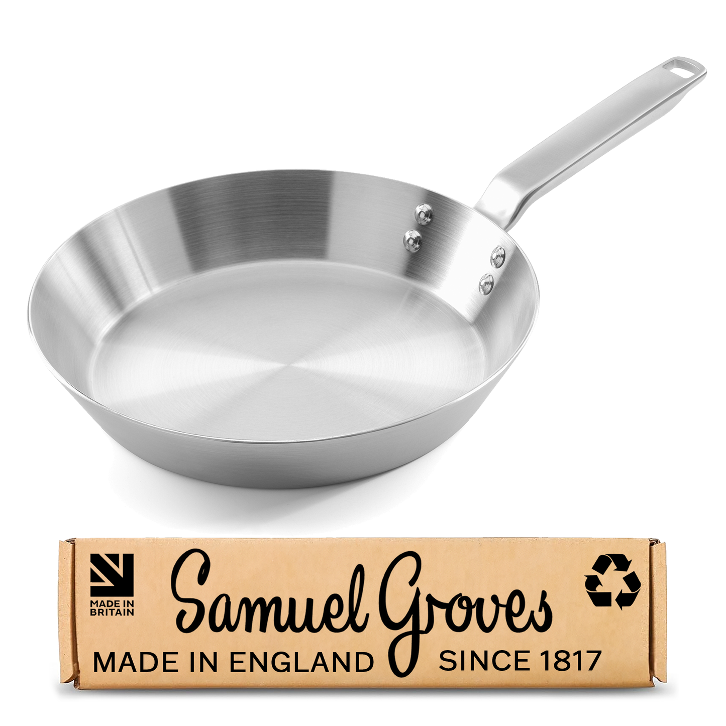 Samuel Groves 26cm stainless steel frying pan handmade in England