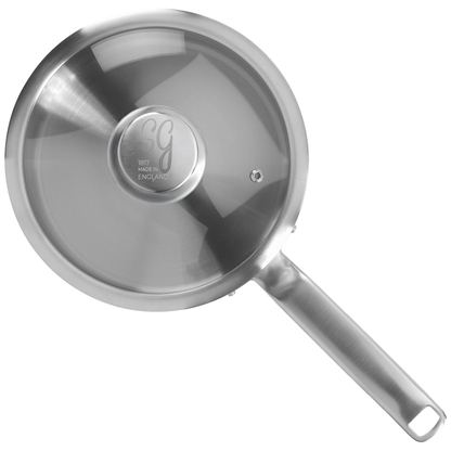 20cm stainless steel saucepan with lid for soups, pasta, vegetables and family cooking