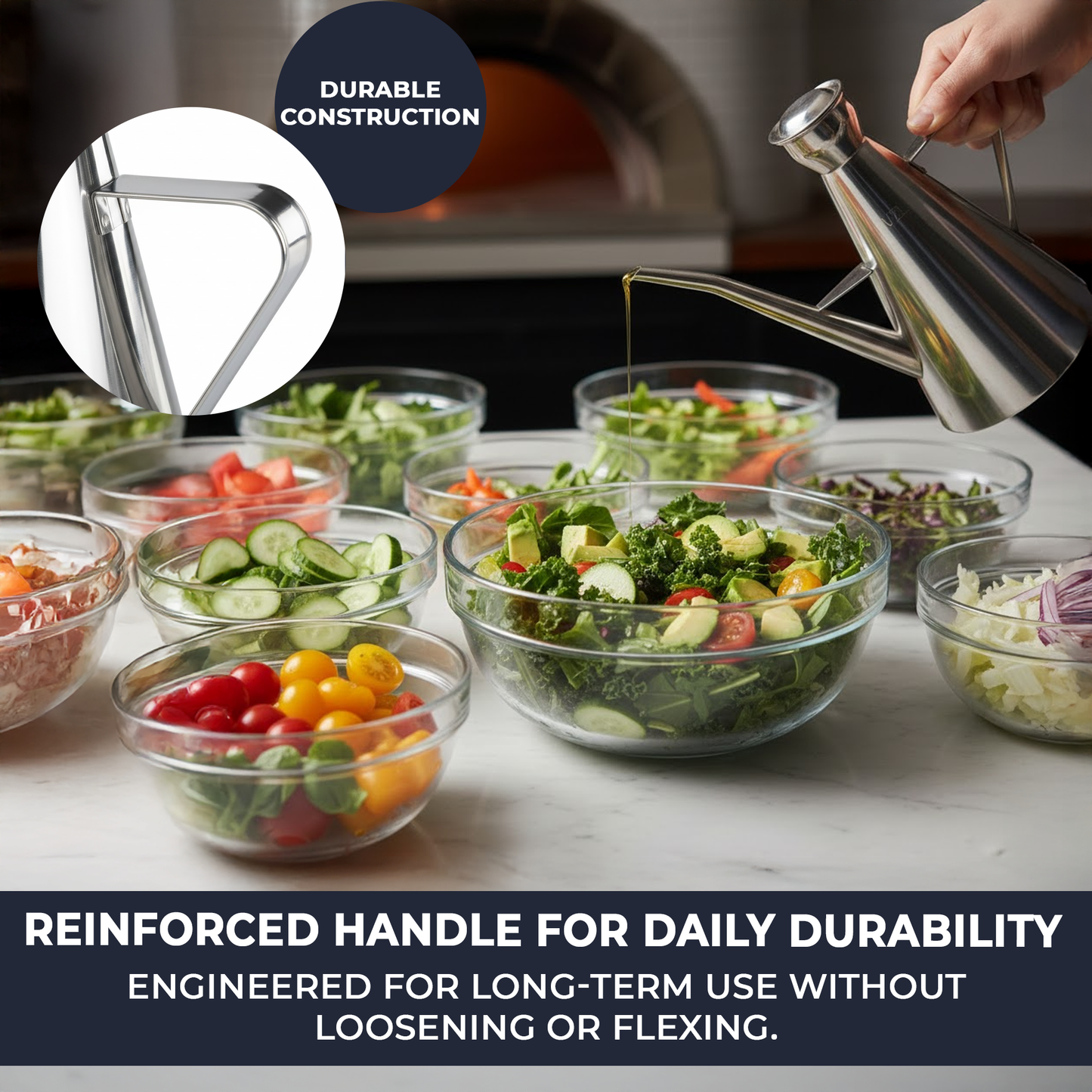 Stainless Steel Oil & Grease Container 500ml – Non-Drip Spout, Food-Safe Oil Storage Pot for Clean Pouring, Frying & Everyday Cooking - Premium  from Chabrias Ltd - Just £12.99! Shop now at Chabrias Ltd