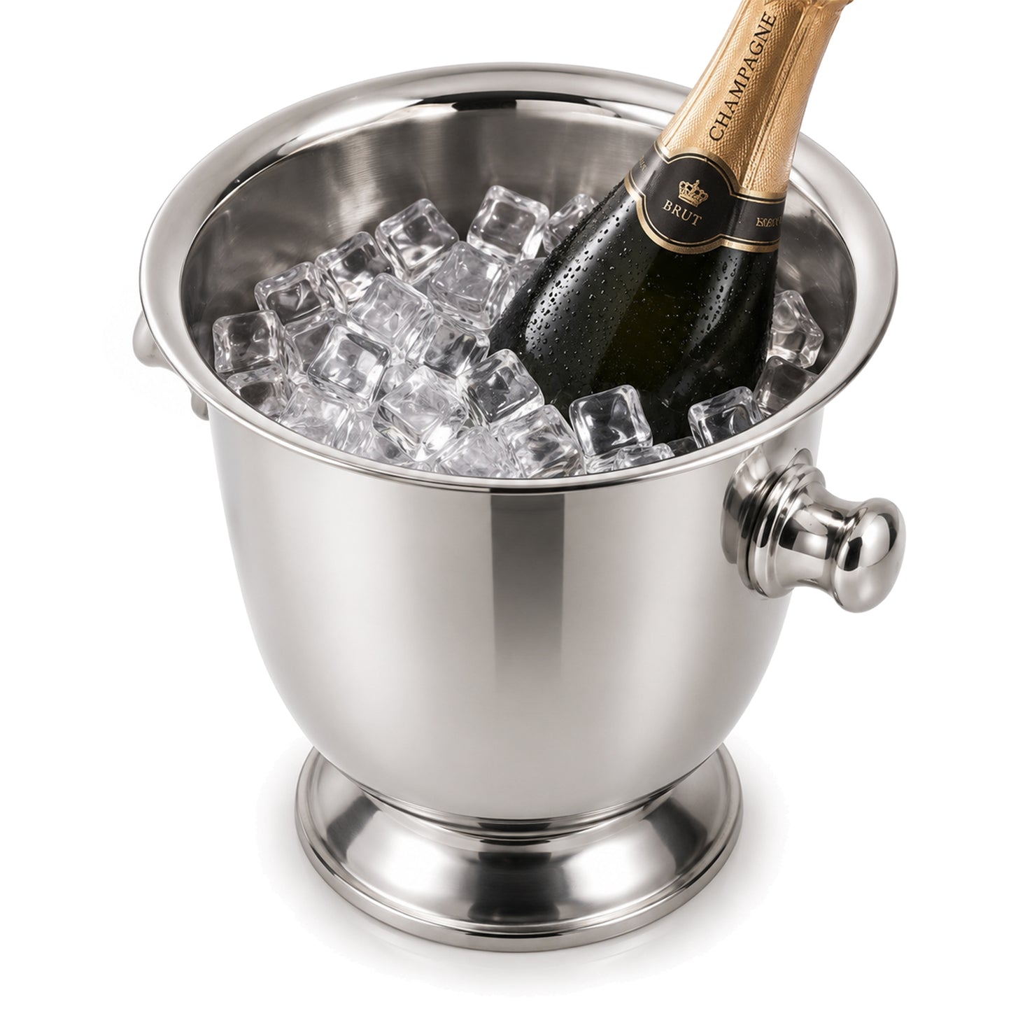 Stainless steel Champagne bucket designed for one 1.5 litre magnum bottle