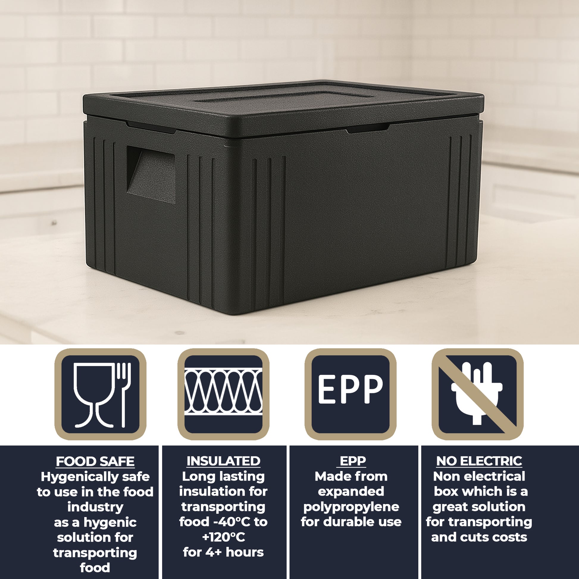 Insulated Thermal Box 45L EPP  & 79L Thermal Food Delivery Bag - 40°C to 120°C - Premium Food Storage Boxes from Chabrias Ltd - Just £41.99! Shop now at Chabrias Ltd