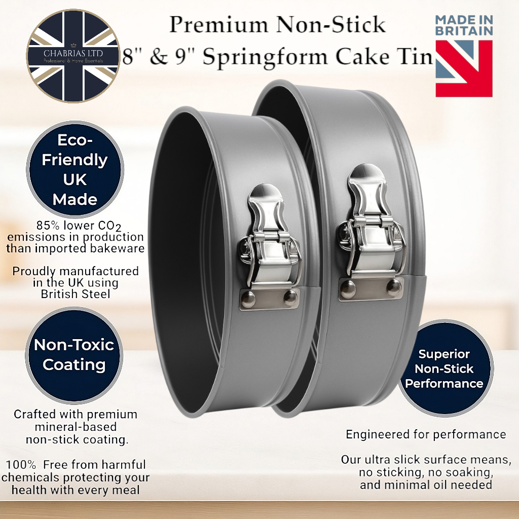 Non-Stick Springform Sandwich Cake Tin Set, 20 & 23cm - Premium Kitchen from Chabrias Ltd - Just £14.99! Shop now at Chabrias Ltd