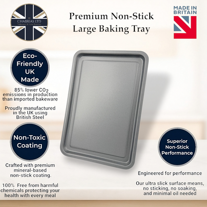 Non-Stick Oven Baking Tray Large, 35cm (2 piece) - Premium Kitchen from Chabrias Ltd - Just £9.99! Shop now at Chabrias Ltd