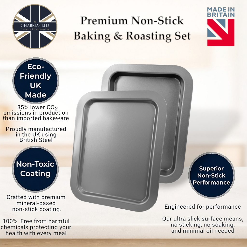 Non-Stick Roasting Baking Oven Set, 36cm (2 piece) - Premium Home from Chabrias Ltd - Just £14.99! Shop now at Chabrias Ltd