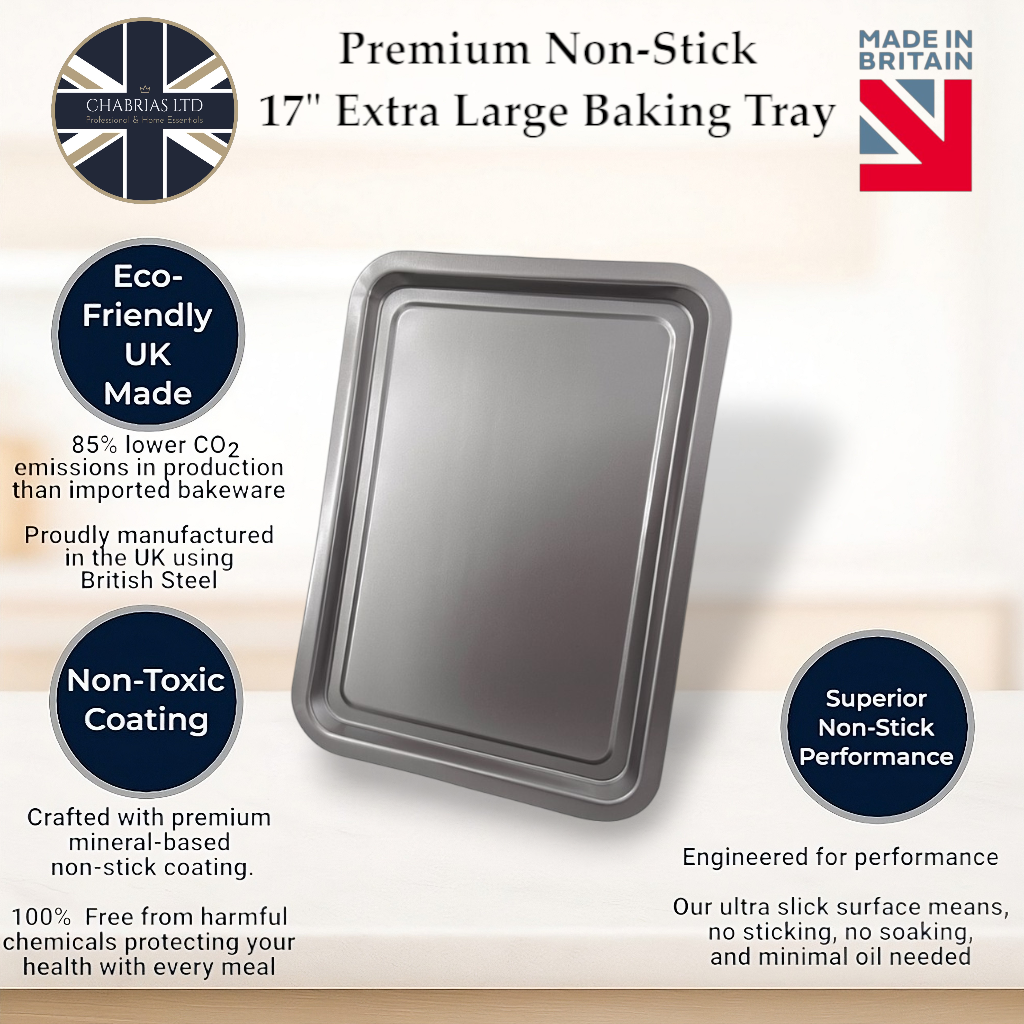 Non-Stick Oven Baking Tray Extra Large, 43cm - Premium Kitchen from Chabrias Ltd - Just £9.99! Shop now at Chabrias Ltd