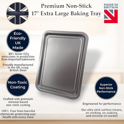 Non-Stick Oven Baking Tray Extra Large, 43cm - Premium Kitchen from Chabrias Ltd - Just £9.99! Shop now at Chabrias Ltd