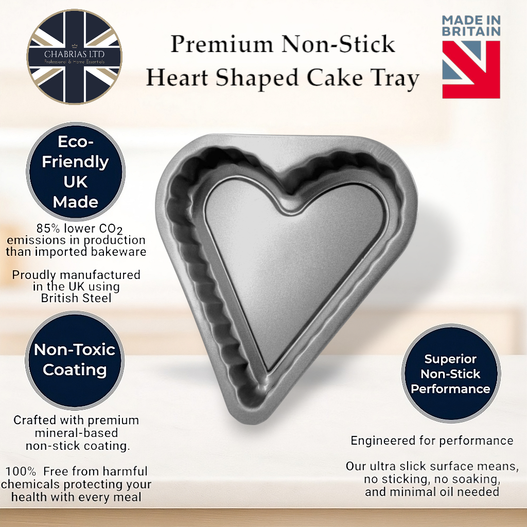 Non-Stick Heart Sandwich Cake Tin, 8" (2 Piece) - Premium Home from Chabrias Ltd - Just £9.99! Shop now at Chabrias Ltd