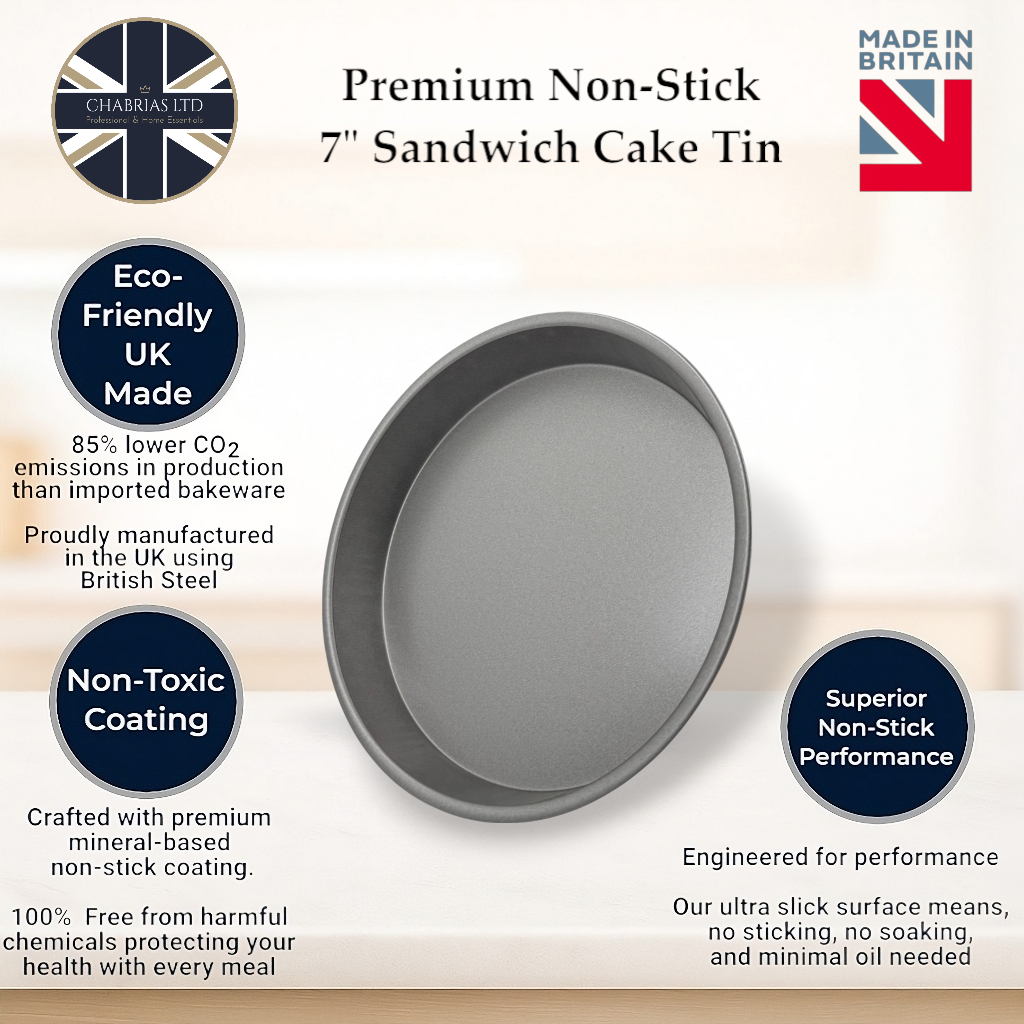 Non-Stick Sandwich Cake Tin, 7" (5 piece) - Premium Kitchen from Chabrias Ltd - Just £12.99! Shop now at Chabrias Ltd