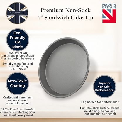 Non-Stick Sandwich Cake Tin, 7" (5 piece) - Premium Kitchen from Chabrias Ltd - Just £12.99! Shop now at Chabrias Ltd