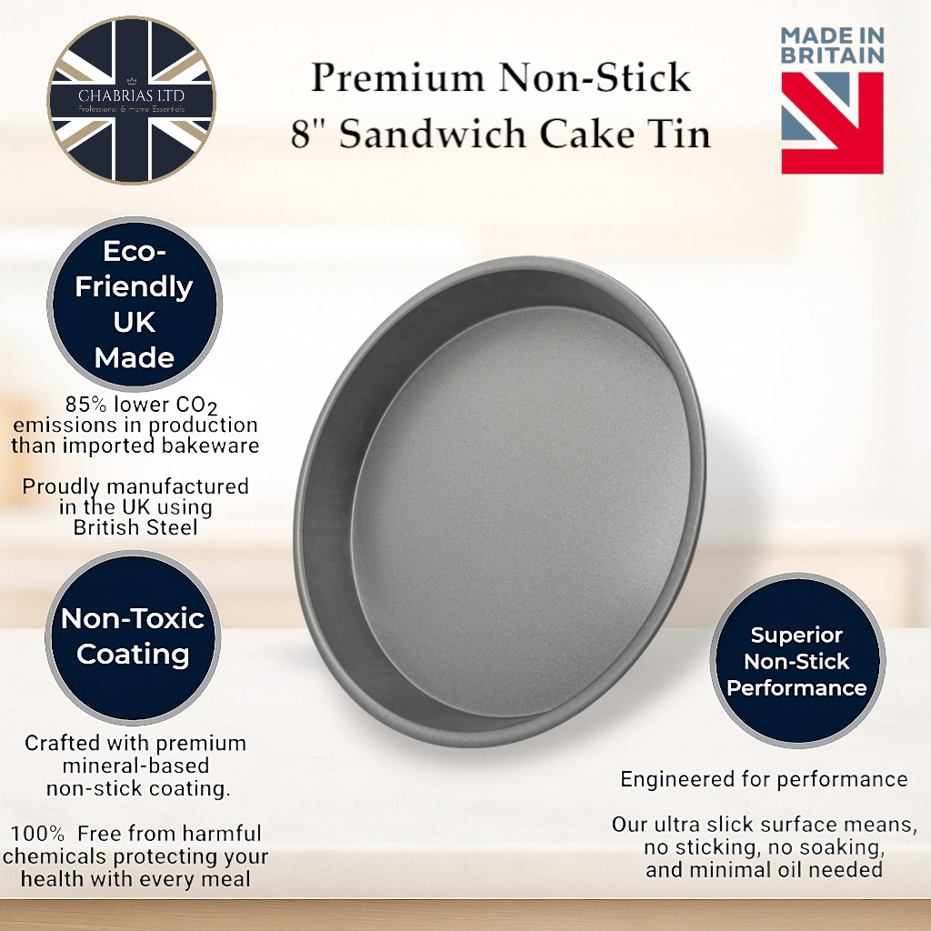Non-Stick Sandwich Cake Tin, 8" (2 piece) - Premium Kitchen from Chabrias Ltd - Just £9.99! Shop now at Chabrias Ltd