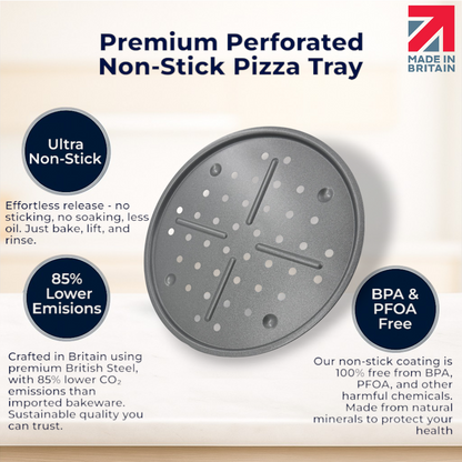 Non-Stick Oven Pizza Crisper, 33cm (2 piece) - Premium Home from Chabrias Ltd - Just £8.99! Shop now at Chabrias Ltd