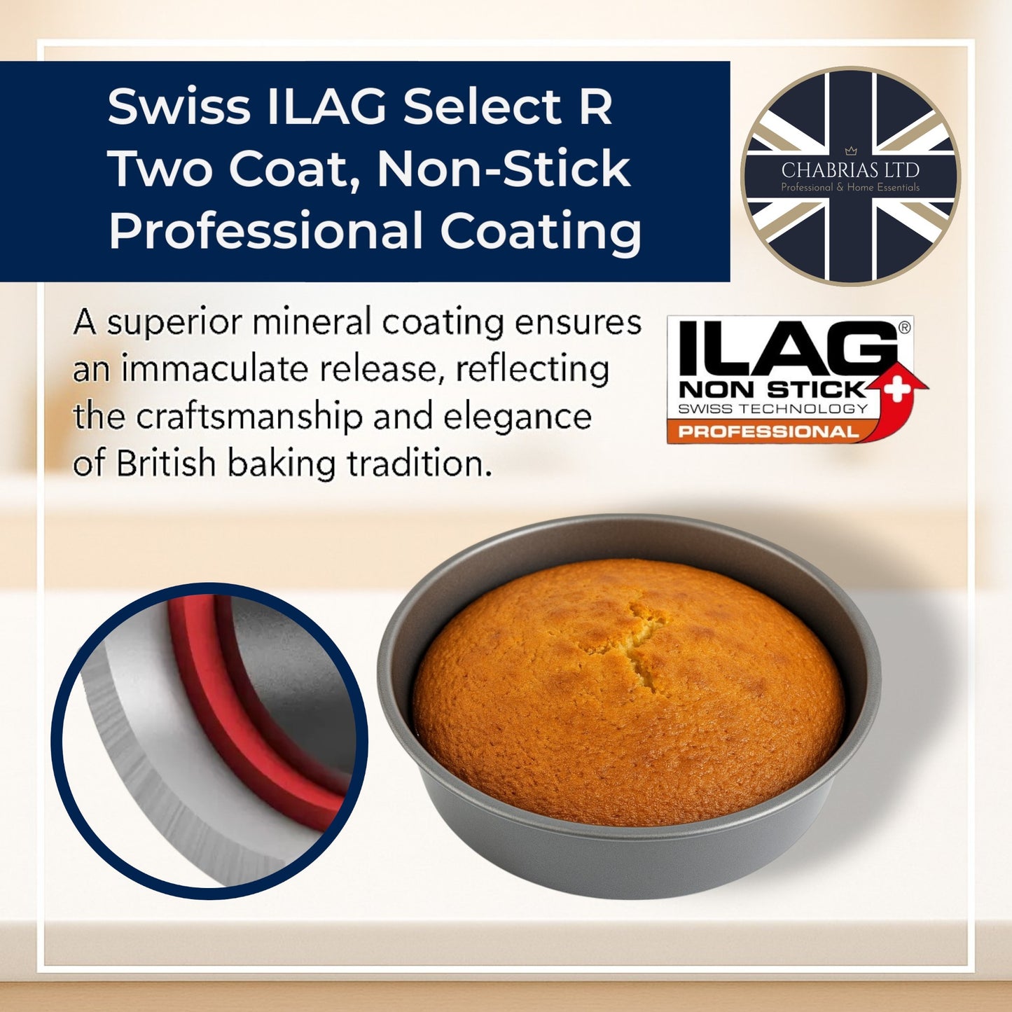 Non-Stick Sandwich Cake Tin, 10" Deep  (2 piece) - Premium Great British Bakeware from Chabrias Ltd - Just £12.99! Shop now at Chabrias Ltd