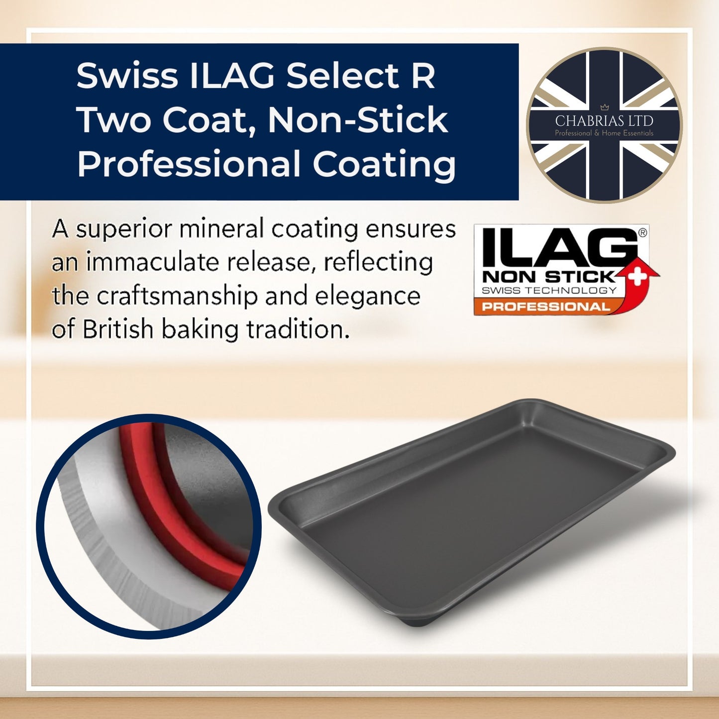 Non Stick Baking  Roasting Tray (33cm) - Premium Kitchen from Samuel Groves - Just £7.59! Shop now at Chabrias Ltd