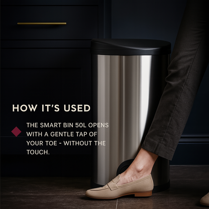 Luxury Hygienic Toe Touch, Stainless Steel Pedal Bin, 50L - Premium BISS from Chabrias Ltd - Just £59.99! Shop now at Chabrias Ltd