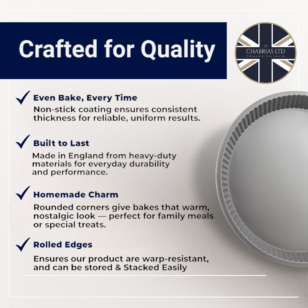 Non-Stick Fluted Round Quiche Tin, 31cm (2 piece) - Premium Kitchen from Chabrias Ltd - Just £9.99! Shop now at Chabrias Ltd