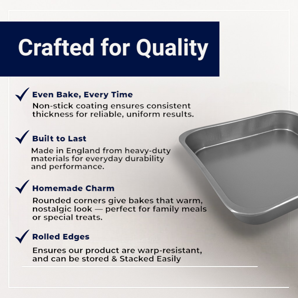 Non-Stick Square Sandwich Cake Tin, 10" (2 Piece) - Premium Kitchen from Chabrias Ltd - Just £13.99! Shop now at Chabrias Ltd