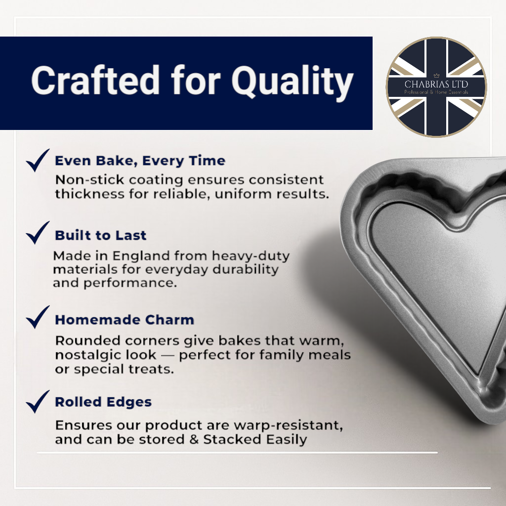 Non-Stick Heart Sandwich Cake Tin, 8" (2 Piece) - Premium Home from Chabrias Ltd - Just £9.99! Shop now at Chabrias Ltd