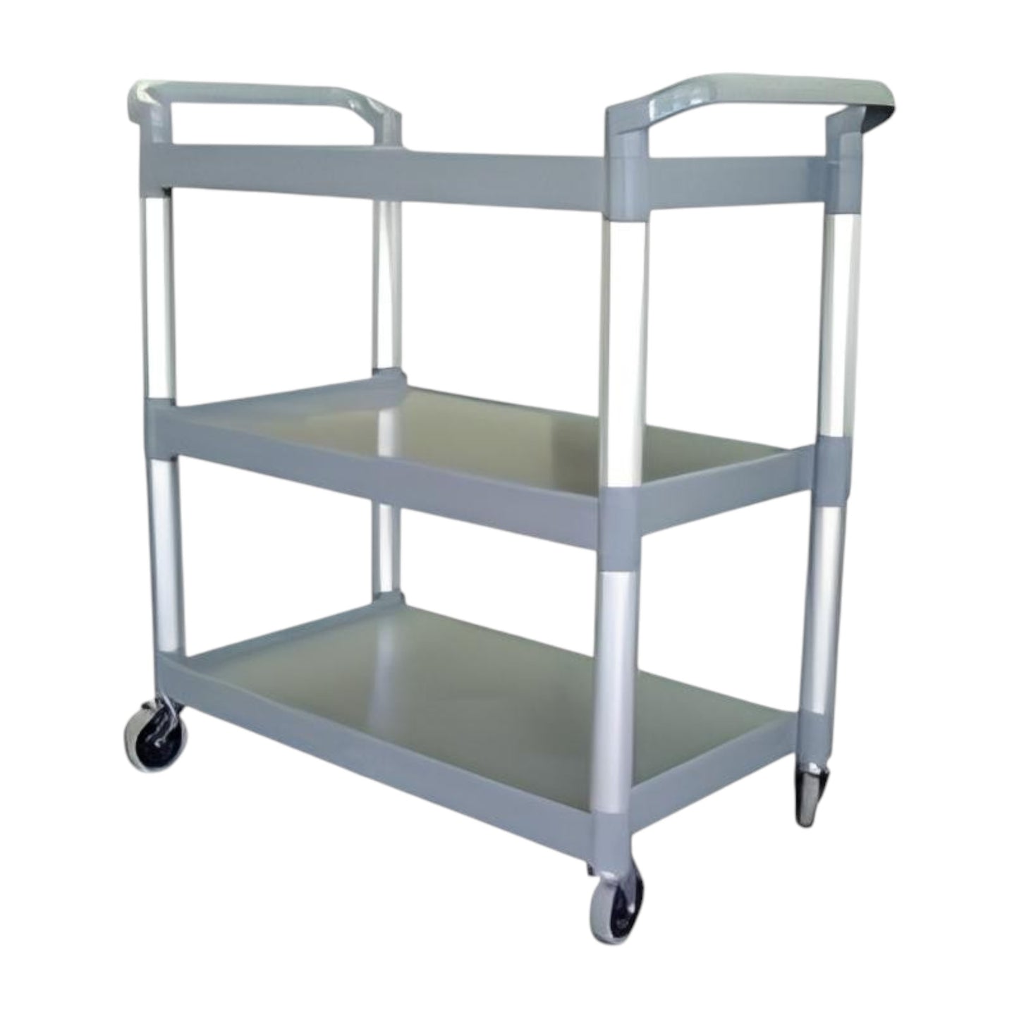 Silver 3-Tier Plastic Catering Trolley with Aluminium Legs - Premium Furniture from Chabrias Ltd - Just £69.99! Shop now at Chabrias Ltd