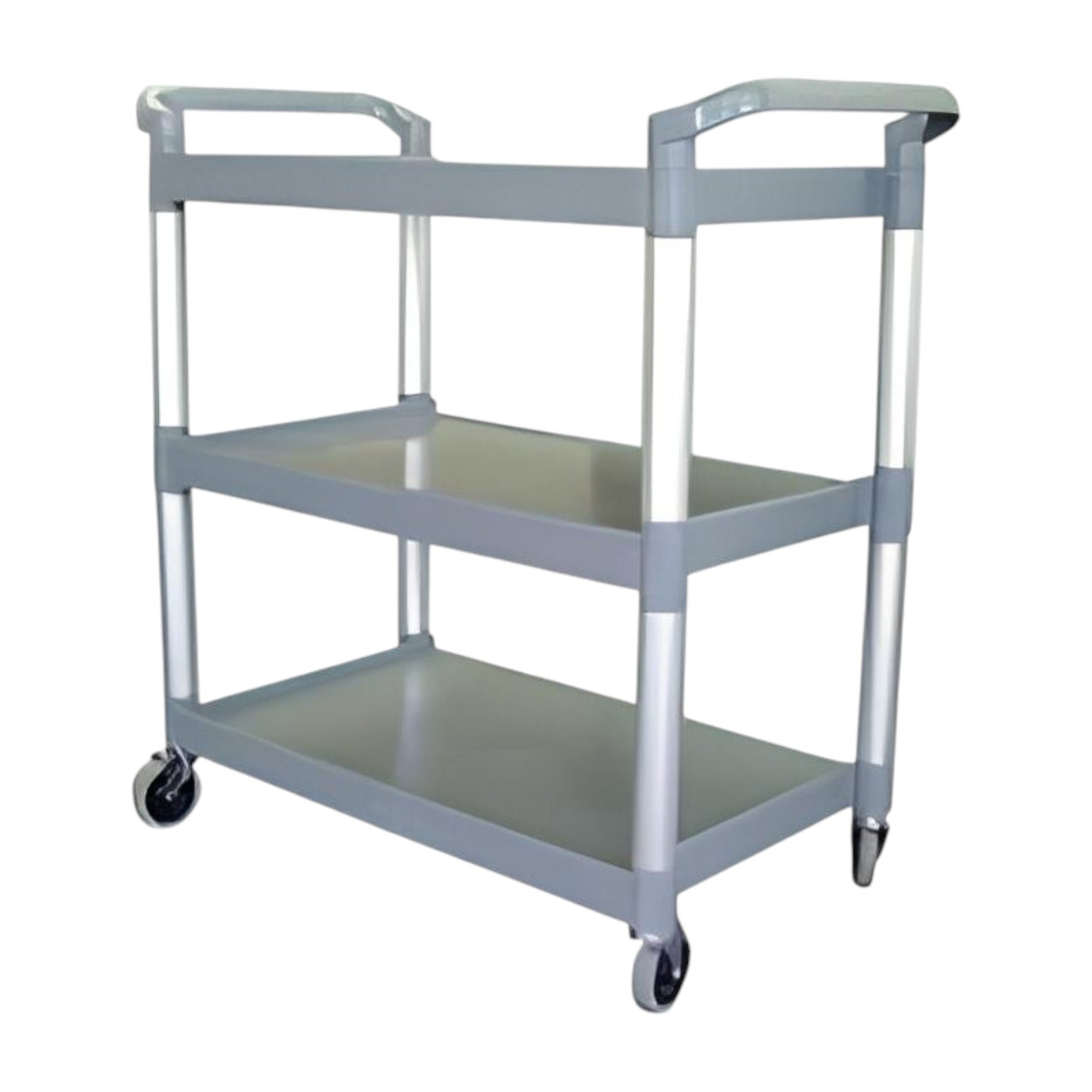 Silver 3-Tier Plastic Catering Trolley with Aluminium Legs - Premium Furniture from Chabrias Ltd - Just £69.99! Shop now at Chabrias Ltd