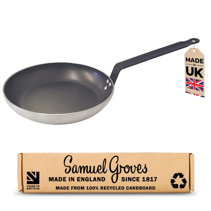 Samuel Groves - Professional Non Stick Frying Pan 4mm Thick Aluminium - Made in England - Premium Kitchen from Chabrias Ltd - Just £20! Shop now at Chabrias Ltd