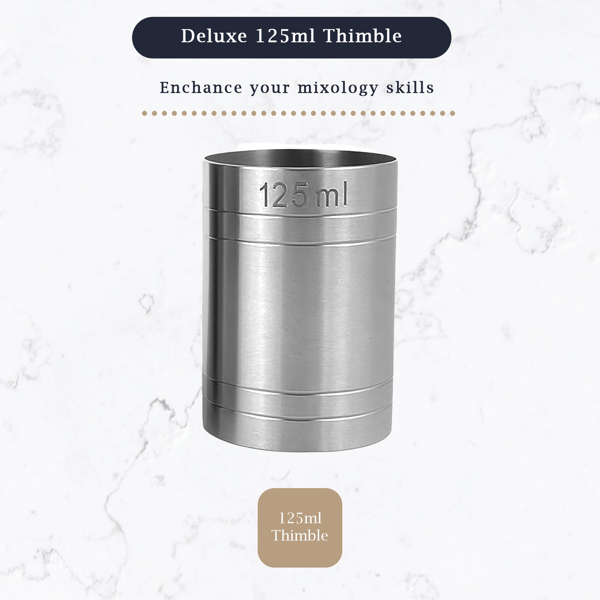 Stainless Steel 125ml Thimble Measure Government Stamped - Premium Kitchen from Chabrias Ltd - Just £5.99! Shop now at Chabrias Ltd