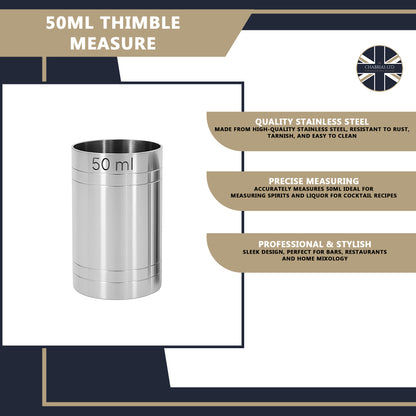 Stainless Steel 50ml Thimble Measure Government Stamped - Premium Kitchen from Chabrias Ltd - Just £5.49! Shop now at Chabrias Ltd