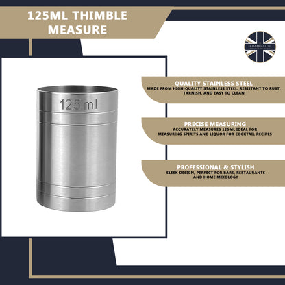 Stainless Steel 125ml Thimble Measure Government Stamped - Premium Kitchen from Chabrias Ltd - Just £5.99! Shop now at Chabrias Ltd