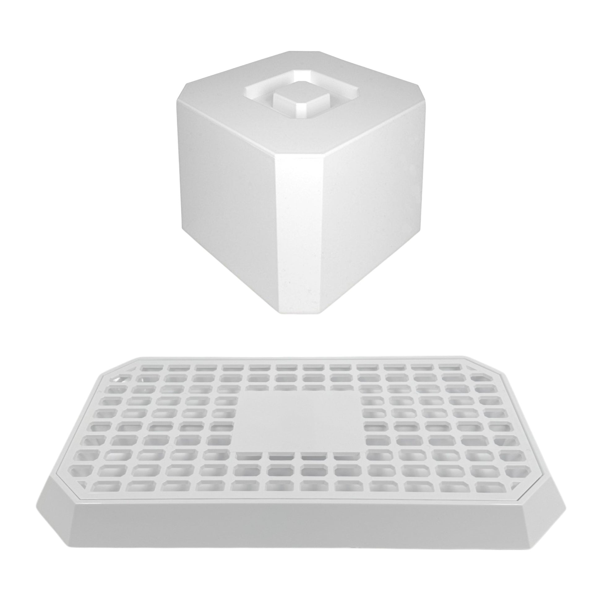 Octagonal Plastic Ice Bucket & Drip Tray White - Premium Home from Chabrias Ltd - Just £19.99! Shop now at Chabrias Ltd